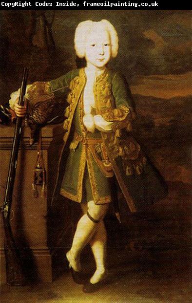 Louis Caravaque Portrait of a boy. Was att. as Peter III or Peter II's portrait, possibly Elizabeth in men's dress